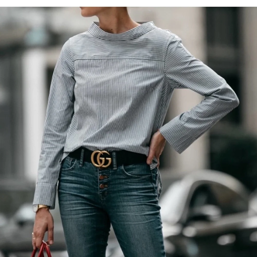 J. Crew 100% Cotton High-Low Poplin Long Sleeve Top Size 00 - Picture 9 of 9